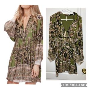 Free people paisley say you love me mini dress size M